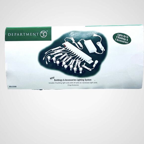 Department 56 Building Accessories Lighting Sys 56.53500 And 3 Cord Set 56.53598 - Picture 2 of 13